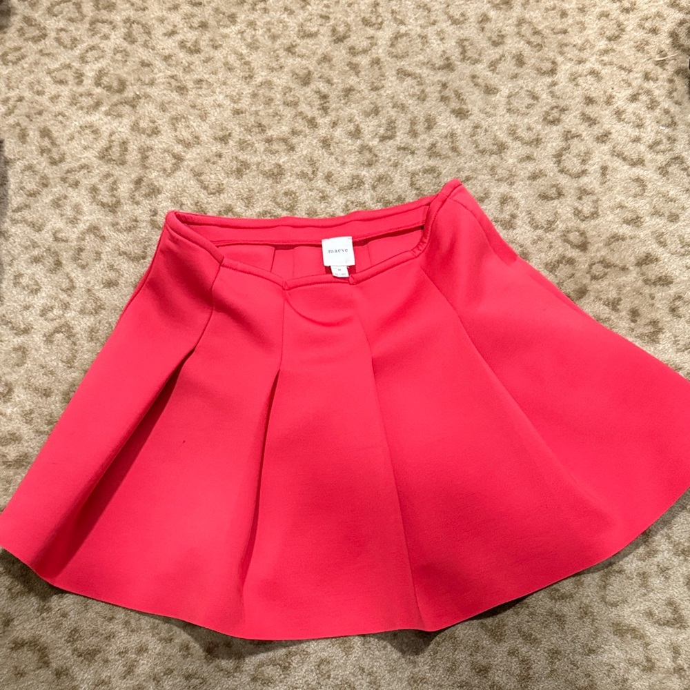 Anthropologie Maeve Bright Red Scuba Skirt
